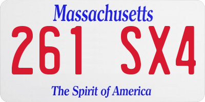 MA license plate 261SX4