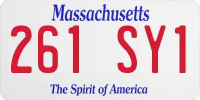 MA license plate 261SY1