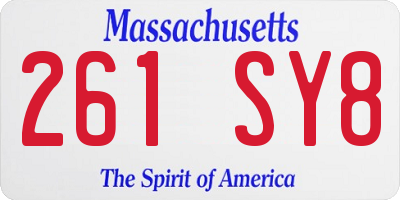 MA license plate 261SY8