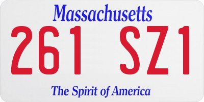 MA license plate 261SZ1