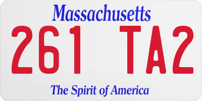 MA license plate 261TA2