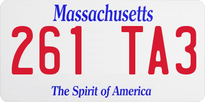 MA license plate 261TA3
