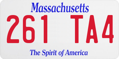 MA license plate 261TA4