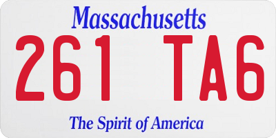 MA license plate 261TA6