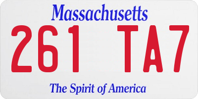 MA license plate 261TA7