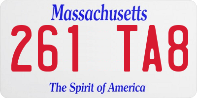 MA license plate 261TA8