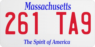 MA license plate 261TA9