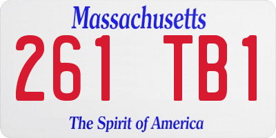 MA license plate 261TB1