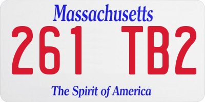 MA license plate 261TB2