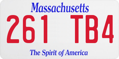 MA license plate 261TB4