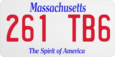 MA license plate 261TB6