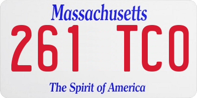 MA license plate 261TC0