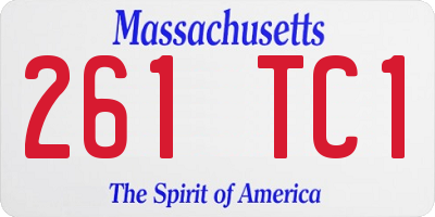 MA license plate 261TC1