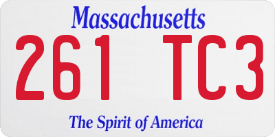 MA license plate 261TC3
