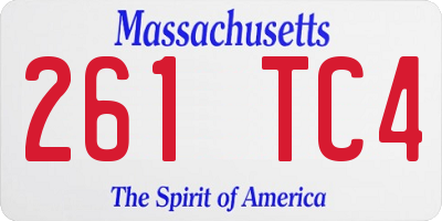 MA license plate 261TC4