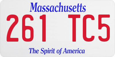MA license plate 261TC5