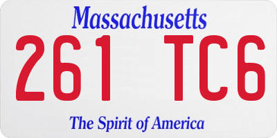 MA license plate 261TC6