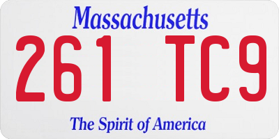 MA license plate 261TC9