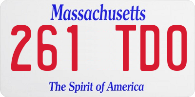 MA license plate 261TD0