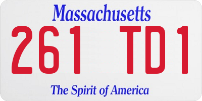 MA license plate 261TD1