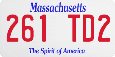 MA license plate 261TD2