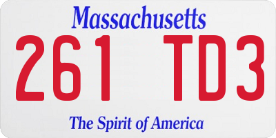 MA license plate 261TD3