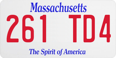 MA license plate 261TD4