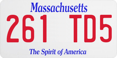 MA license plate 261TD5