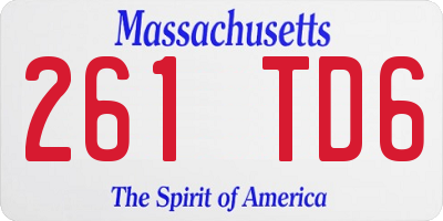 MA license plate 261TD6