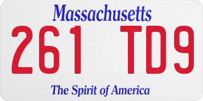 MA license plate 261TD9