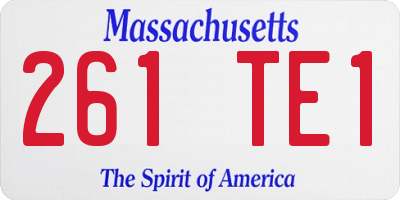 MA license plate 261TE1