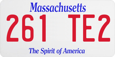 MA license plate 261TE2