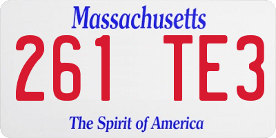 MA license plate 261TE3