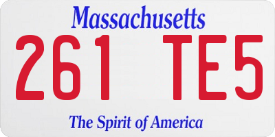 MA license plate 261TE5
