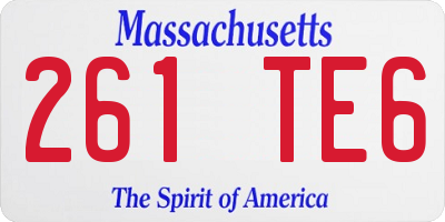 MA license plate 261TE6