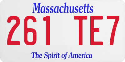 MA license plate 261TE7