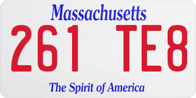 MA license plate 261TE8