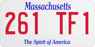 MA license plate 261TF1