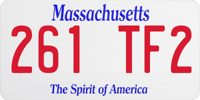 MA license plate 261TF2