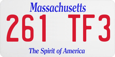 MA license plate 261TF3
