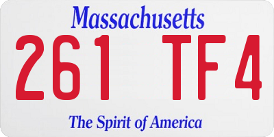 MA license plate 261TF4