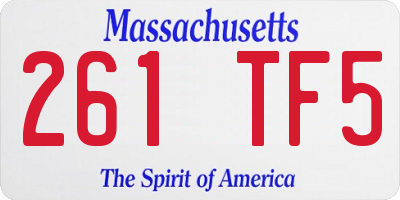 MA license plate 261TF5