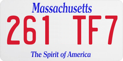 MA license plate 261TF7