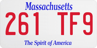 MA license plate 261TF9