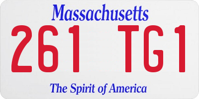 MA license plate 261TG1