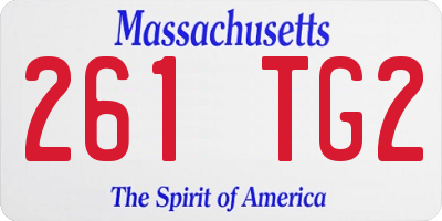 MA license plate 261TG2