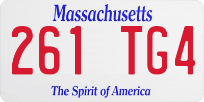 MA license plate 261TG4