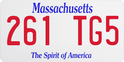 MA license plate 261TG5