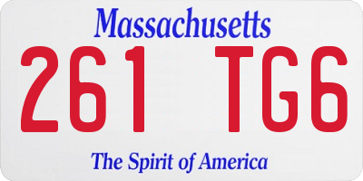 MA license plate 261TG6