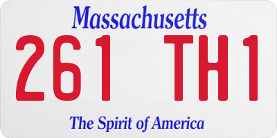 MA license plate 261TH1